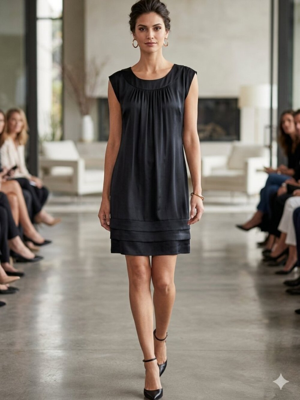 Aritzia Talula Babaton 100% Silk Cap-Sleeve Tunic Dress